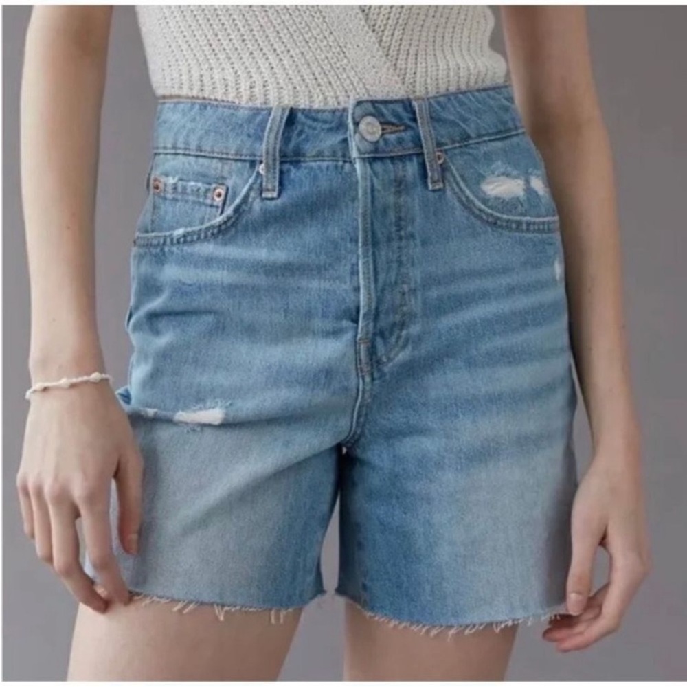 Urban Outfitters | BDG Raw Hem Long Inseam Denim Jean Shorts Blue New 31 Waist